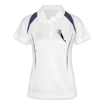 microphone - Polo respirant Femme - blanc/marine - Devant