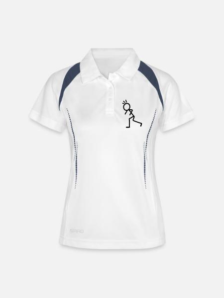 Stick figure - run - Women's Polo breathable - white/navy