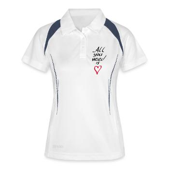 All u need is love - Polo respirant Femme - blanc/marine - Devant