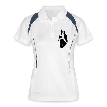 column wall climber climbing mountains high sport - Women's Polo breathable - white/navy - Front