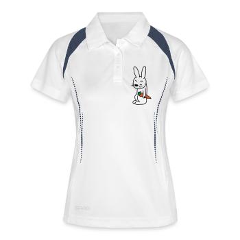 bunny_with_carrot - Polo respirant Femme - blanc/marine - Devant