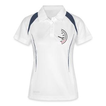 tacho02 - Frauen Polo atmungsaktiv - Weiß/Navy - Vorne