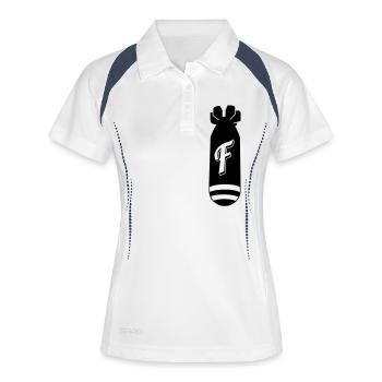 f bombe - Polo respirant Femme - blanc/marine - Devant