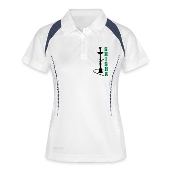 narguilé - Polo respirant Femme - blanc/marine - Devant