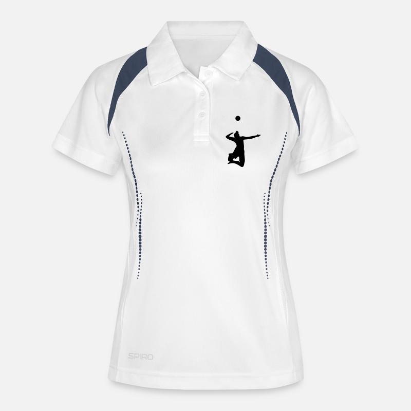 Volleyball serve - Women's Polo breathable - white/navy