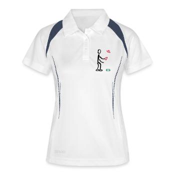 Geocacher Geocaching 3F - Polo respirant Femme - blanc/marine - Devant
