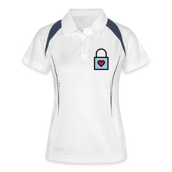 Padlock, love lock - Women's Polo breathable - white/navy - Front