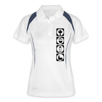 Cologne pictogramme - Polo respirant Femme - blanc/marine - Devant