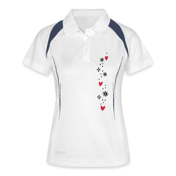 Hearts Glitter - Women's Polo breathable - white/navy - Front