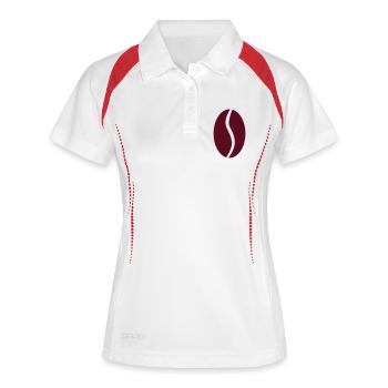 Kaffee - Frauen Polo atmungsaktiv - Weiß/Navy - Vorne