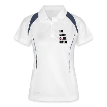 Camping - Polo respirant Femme - blanc/marine - Devant
