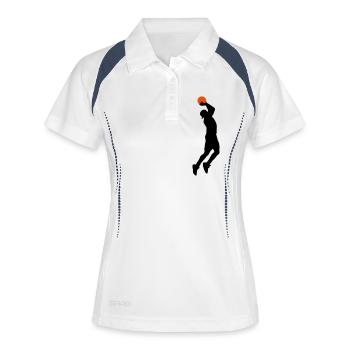 basketballer_2c - Polo respirant Femme - blanc/marine - Devant