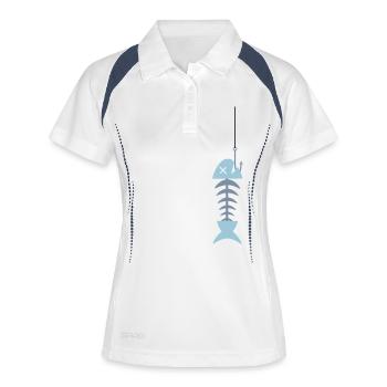 Poissons poissons des pêcheurs de poissons crâne s - Polo respirant Femme - blanc/marine - Devant