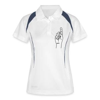 zeigefinger - Polo respirant Femme - blanc/marine - Devant