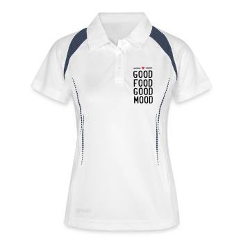 bonne nourriture - Polo respirant Femme - blanc/marine - Devant