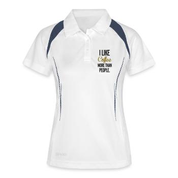 Coffee - Frauen Polo atmungsaktiv - Weiß/Navy - Vorne