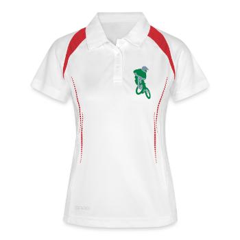 mountain_biker_v1 - Polo respirant Femme - blanc/marine - Devant