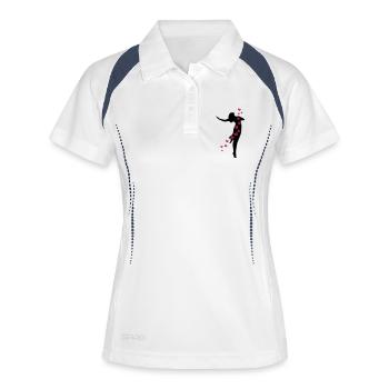 danseuse2 - Polo respirant Femme - blanc/marine - Devant