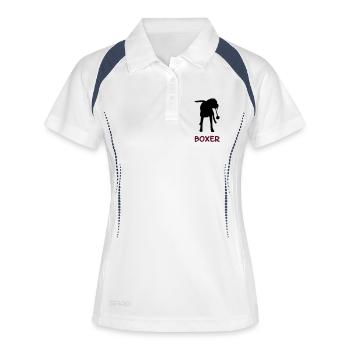 Boxer_2_cb - Frauen Polo atmungsaktiv - Weiß/Navy - Vorne