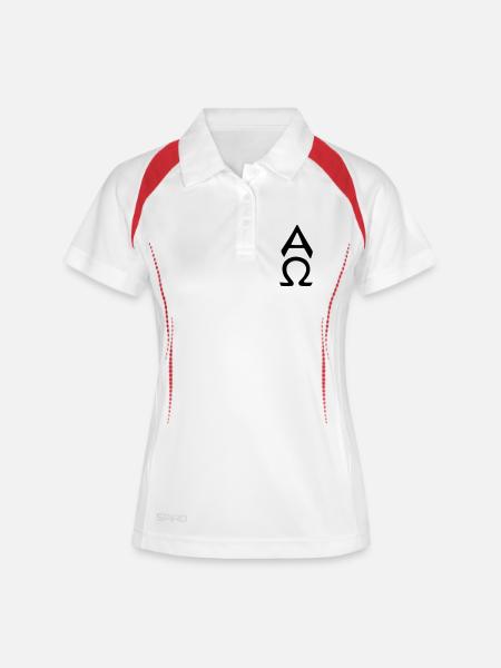 ao alpha omega - Women's Polo breathable - white/navy