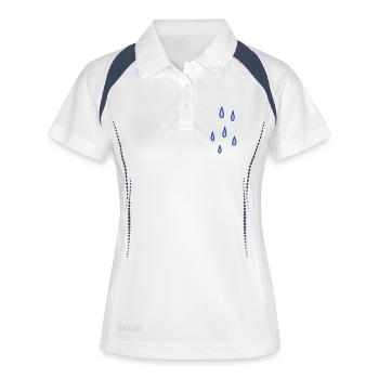 Goutte de pluie - Polo respirant Femme - blanc/marine - Devant