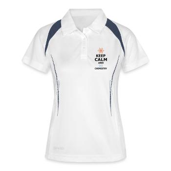 RESTEZ CALME ET FAITES DE LA CHIMIE - Polo respirant Femme - blanc/marine - Devant