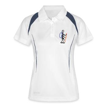 Wanderer Wandern 3C - Frauen Polo atmungsaktiv - Weiß/Navy - Vorne