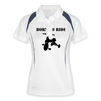 born_to_ride - Polo respirant Femme - blanc/marine - Devant