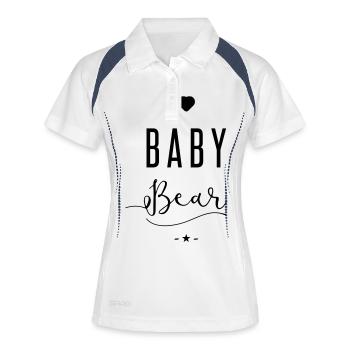 baby bear - Frauen Polo atmungsaktiv - Weiß/Navy - Vorne