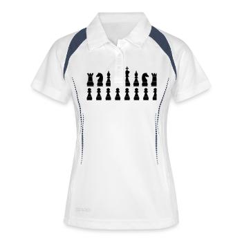 Échecs - Polo respirant Femme - blanc/marine - Devant
