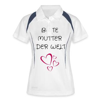 Muttertag geschenk beste mutter der welt - Frauen Polo atmungsaktiv - Weiß/Navy - Vorne