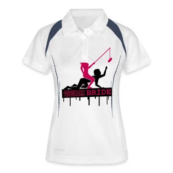 Team Bride - Frauen Polo atmungsaktiv - Weiß/Navy - Vorne