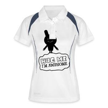 Hug Me - I´m Awesome - Polo respirant Femme - blanc/marine - Devant