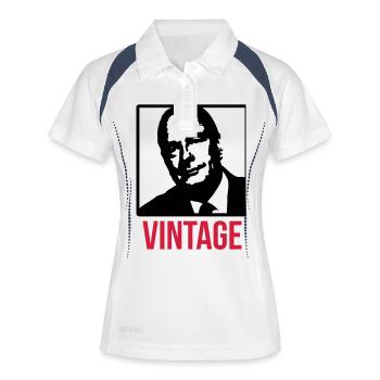 Chirac - Vintage - Polo respirant Femme - blanc/marine - Devant