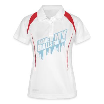 Je me suis rasé les couilles - Polo respirant Femme - blanc/marine - Devant