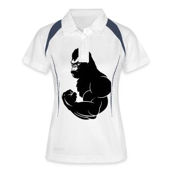 gorilla - Frauen Polo atmungsaktiv - Weiß/Navy - Vorne