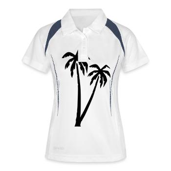 Palme - Frauen Polo atmungsaktiv - Weiß/Navy - Vorne