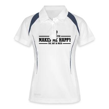 SAMOYED makes me happy - Frauen Polo atmungsaktiv - Weiß/Navy - Vorne