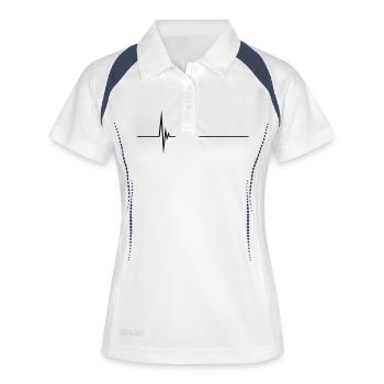 Pulse Heartbeat - Frauen Polo atmungsaktiv - Weiß/Navy - Vorne