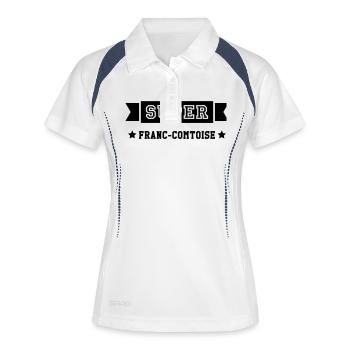 Franche-comté / Franc-Comtois / Franc-Comtoise - Polo respirant Femme - blanc/marine - Devant