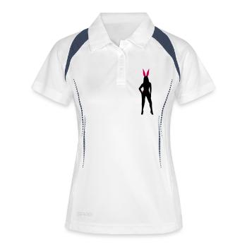 Femme – Sexy – Fille - Polo respirant Femme - blanc/marine - Devant