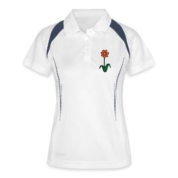 eine Blume - Frauen Polo atmungsaktiv - Weiß/Navy - Vorne