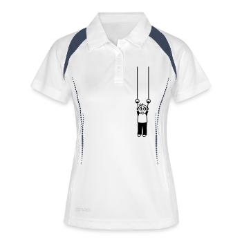 Gymnastics on rings - Women's Polo breathable - white/navy - Front