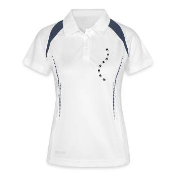 Elch - Frauen Polo atmungsaktiv - Weiß/Navy - Vorne