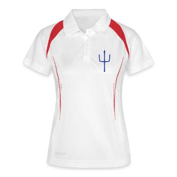 neptune.trident - Frauen Polo atmungsaktiv - Weiß/Navy - Vorne