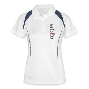 tanzen - Frauen Polo atmungsaktiv - Weiß/Navy - Vorne