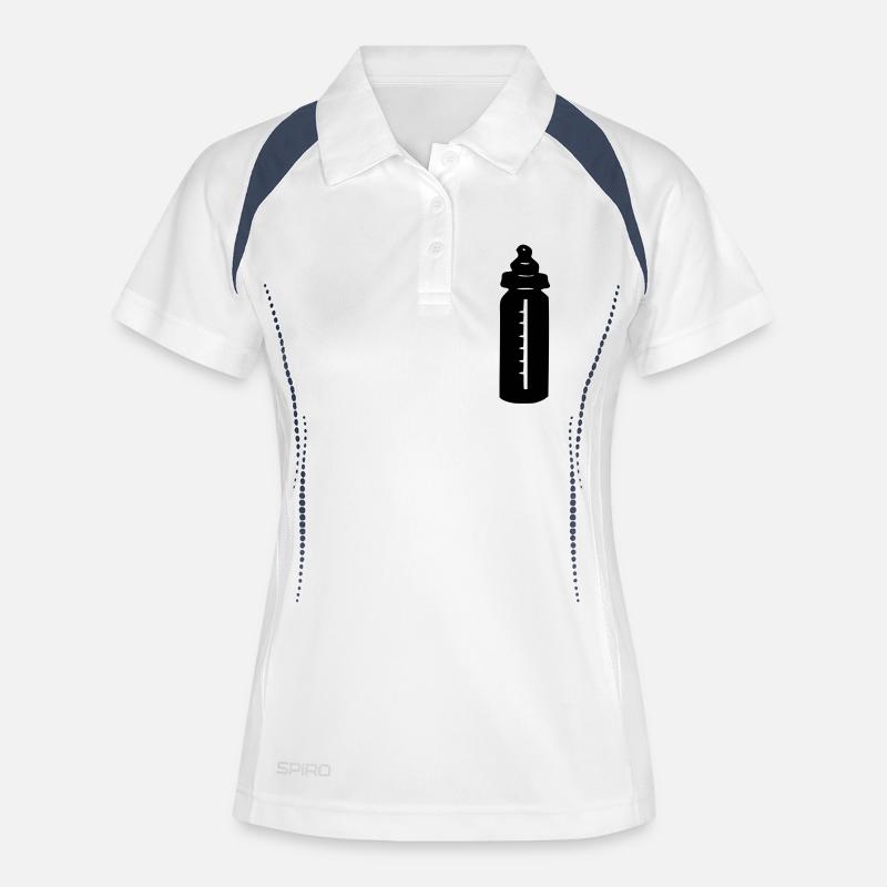 baby_milch_flasche_flaeschchen - Women's Polo breathable - white/navy