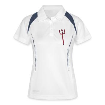 Diable Trident arme autopiqueur - Polo respirant Femme - blanc/marine - Devant