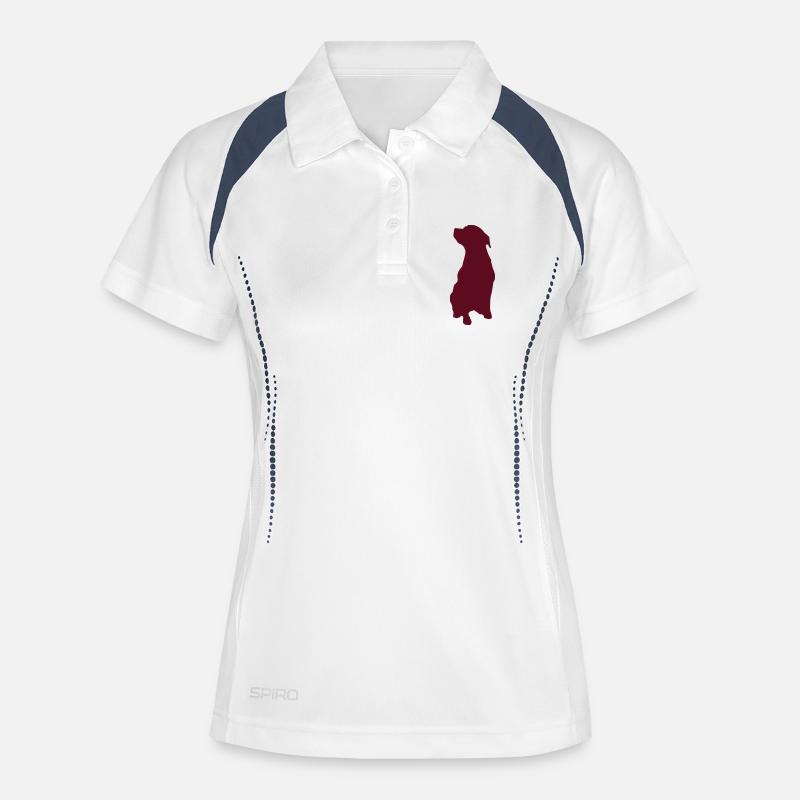 dog - Women's Polo breathable - white/navy