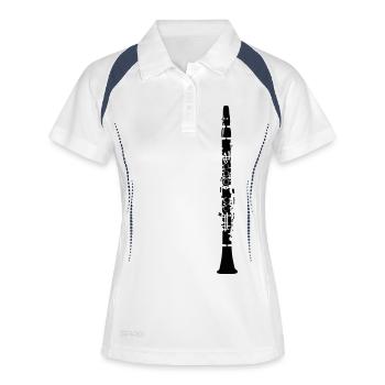 Klarinette - Frauen Polo atmungsaktiv - Weiß/Navy - Vorne